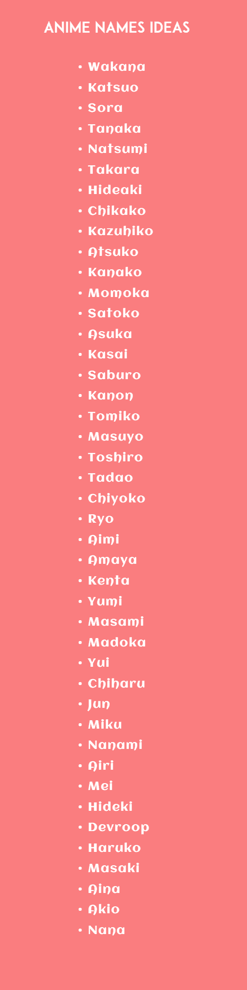 anime character names
